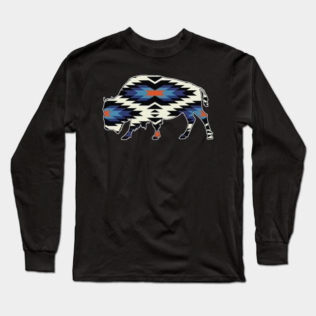 Bison Pattern - 6 Long Sleeve T-Shirt by Brightfeather